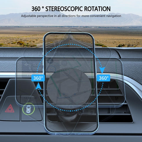 Mandark 360 Magnetic Car Phone Holder, Rotation Auto Air Vent Smartphone Holder Mount, Vehicle Interior Cellphone Mount