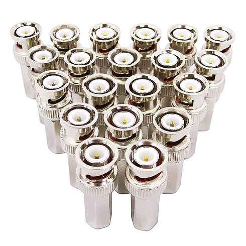 20PCS BNC Male Twist-on Coaxial RG59 Connector for CCTV Security Camera