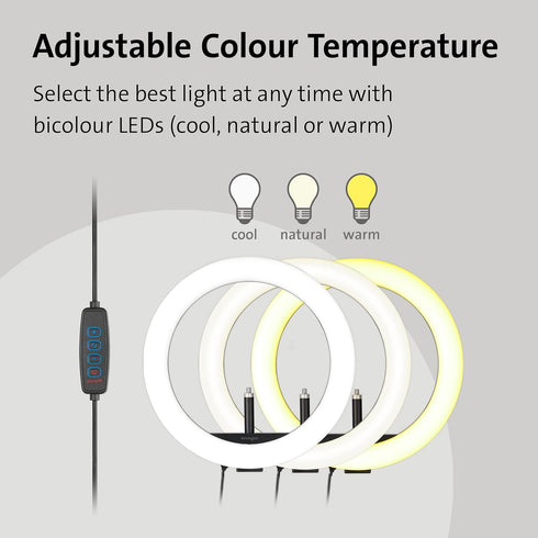 Kensington L1000 Bicolor Ring Light with Webcam Mount for Video Conferencing, Model K87653WW
