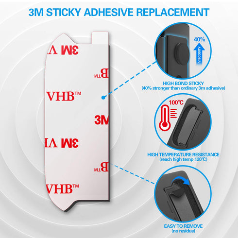 8PCS Sticky Adhesive Replacement for Pops Wallet Plus & Wallet Base, High Bond Stickiness 3M VHB Double Sided Pads