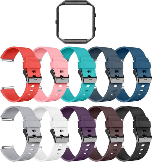 LEEFOX Compatible Blaze Bands with Frame, Sport Silicone Replacement Strap for Blaze Smart Fitness Watch - 10Pack