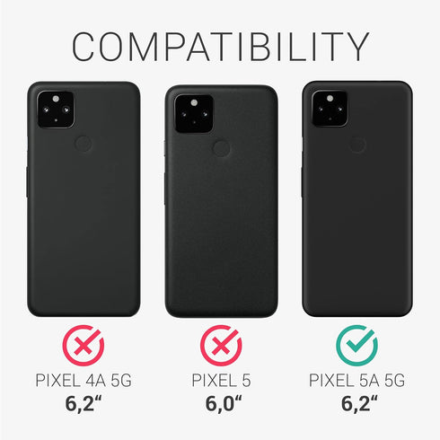 kwmobile Case for Google Pixel 5a 5G, Soft Slim Protective TPU Silicone Cover in Teal Matte