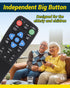 FurnyQuaint 4-in-1 Set 2-Device Big Button TV Remote Waterproof Control Remoto Universal for Seniors with Learning