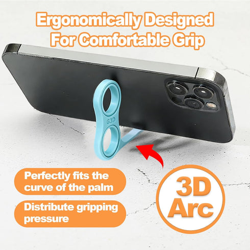 ZVthesea Ergonomic Finger Stand Phone Holder, Finger Phone Holder, Pinky/Ring Finger Grip Strap, Stress-Relieving Toy