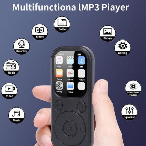 Zunate 128GB MP3 5.4, 2.01 Inch MP3 10,000+ 500mAh (32G HiFi Player with Bluetooth Screen Digital Music Player