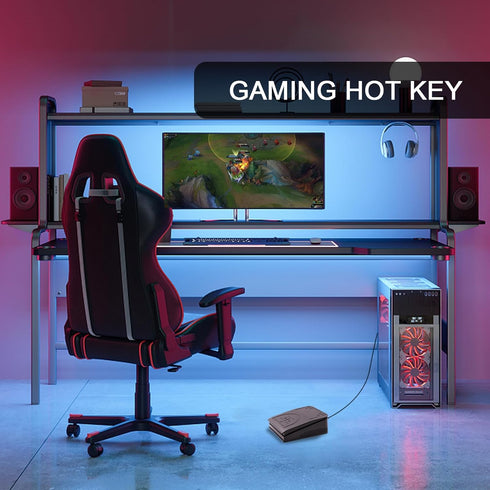 Upgraded USB Single Foot Pedal One Key Program Computer Keyboard with Five Custom Functions and Photoelectric Switch