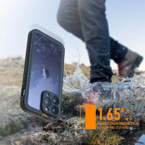 inkolelo iPhone 15 Pro Waterproof Case, Built-in Screen Full-Body Protector with Floating Strap, IP68 Waterproof Case -