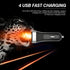 USB Car Charger Adapter, 4 Ports QC3.0 Cell Phone Fast Charger, Multi-Port Smart Quick Charger for Cigarette Lighter,
