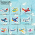 Miaasfjk 500Pcs Cartoon Airplane Sticker Roll Colorful Aircraft Labels Waterproof Planes Funny Graffiti Decals