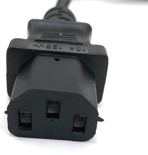 Inc. 6 Feet Universal AC Power Cord UL Approved NEMA 5-15P to C13 Black, 2-Pack