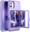 WeLoveCase iPhone 11 Wallet Case, Light Purple Defender Credit Card Holder with Hidden Mirror & Heavy Duty Protection