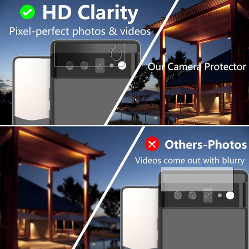 AACL 2 Pack Tempered Glass for Google Pixel 6, Screen Protector + Camera Lens Protector with Alignment