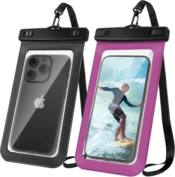 Waterproof Phone Pouch, Universal Dry Bag Case for iPhone 15, 14, 13, 12 Pro Max, IPX8, 2 Pack