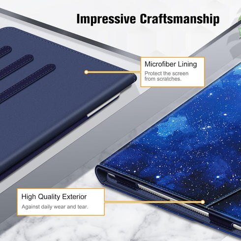 Fintie Case for iPad 9th/8th/7th Generation, 10.2 Inch Multi-Angle Viewing Stand Cover with Pocket, Starry Sky