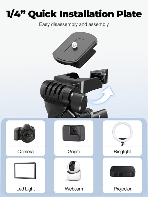 EMART 61 Phone Tripod Stand with Flexible Gooseneck, Portable Tripod for iPhone and Camera, Overhead Cellphone Holder
