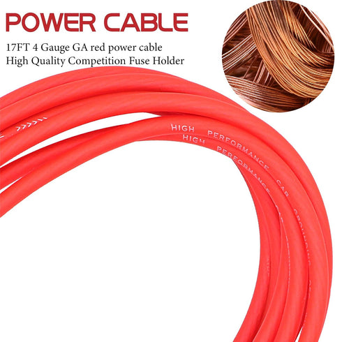 4 Gauge Audio Amplifier Installation Wiring Systems KIT for Radio, Subwoofers and Speakers Connections