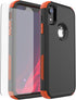 iPhone XR Case, Black Orange, Dropproof Shockproof 3-Layers Heavy Duty Drop Protection with Tempered Glass Screen
