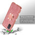 nancheng Cute Girls Women Glitter Silicone Phone Case for Samsung Galaxy A71 5G with Ring Stand Strap Lanyard - Rose