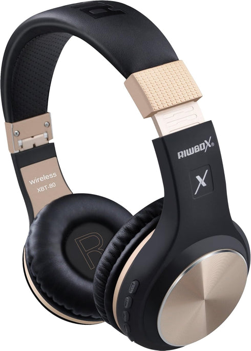 Riwbox XBT-80 Bluetooth Headphones, Folding Stereo Wireless Over Ear Headset with Microphone and Volume Control