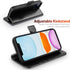 OCASE iPhone 12 Pro Max Wallet Case, Black PU Leather Flip Folio with Card Holders, RFID Blocking, Kickstand