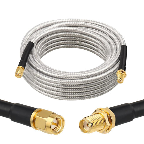 MOOKEERF RG8X SMA Male to SMA Female Coaxial Cable 20FT,Ultra Low Loss
