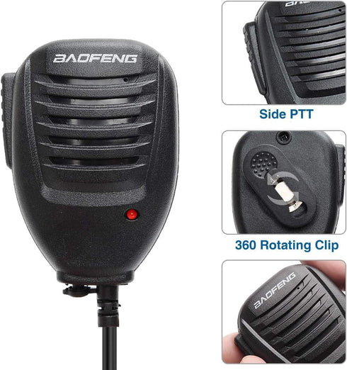Baofeng BF-S112 Two Way Radio Speaker - Black, Auxiliary
