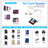 DCNETWORK 2 1 SD Card Reader for iPhone iPad, Dual Connector (USB-C&Lightning) Micro SD Memory Card Reader, in SD