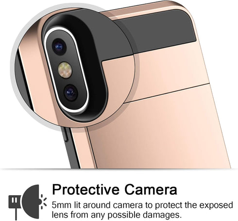 Vofolen Case for iPhone Xs Max, Wallet Card Holder Sliding Cover, Dual Layer Protective Hard Shell Hybrid TPU
