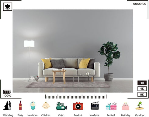 TryKid 10x6.5ft Modern Living Room Backdrop Beige Sofa Yellow Pillows Fiddle Leaf Fig Minimalist Interior Photography