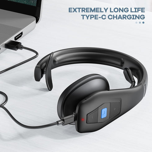 Conambo 2024 Upgraded Bluetooth Headset with Microphone, CVC8.0 Dual Mic Noise Cancelling, 35Hrs HD Talktime for Drivers