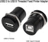 QIANRENON USB2.0 to USB B Threaded Fixed Printer Adapter USB2.0 Female to USB Type B Female Panel Mount Round Connector for PC Printer Scanner Laptop