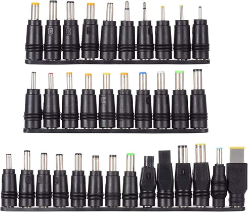 Universal 34pcs DC Connectors Plug Kit, 5.5 x 2.1mm Female Base Power Adapter Connector.