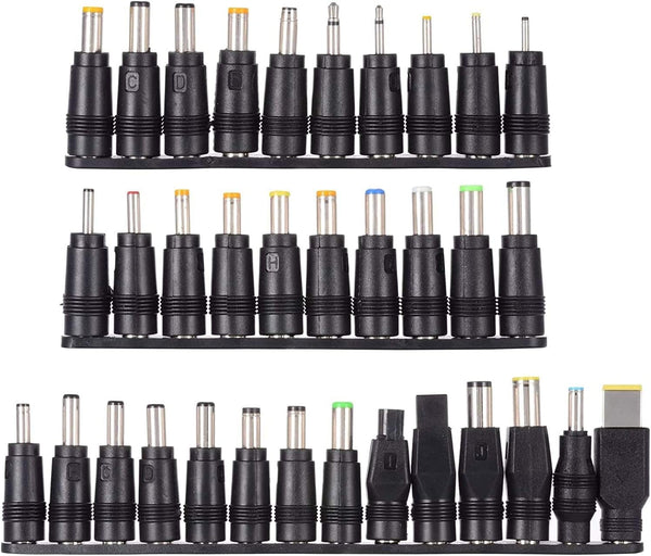 Universal 34pcs DC Connectors Plug Kit, 5.5 x 2.1mm Female Base Power Adapter Connector.