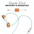 Earth-Budz - Genuine Wood Earbuds, in-Ear Noise-Isolating Headphones, with in-line Microphone. (Blue Skies)