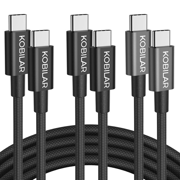 USB C to USB C Cable, 60W 3A Fast Charging USB C Charger Cable, 3+5+6.6ft, Aluminum Shell Type C to Type C Cable for