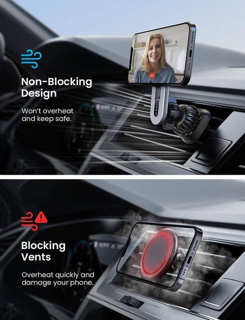 LISEN for MagSafe Car Mount, 360° Magnetic Phone Holder for iPhone 15 14 Pro Plus Max Mini, Easily Install Car