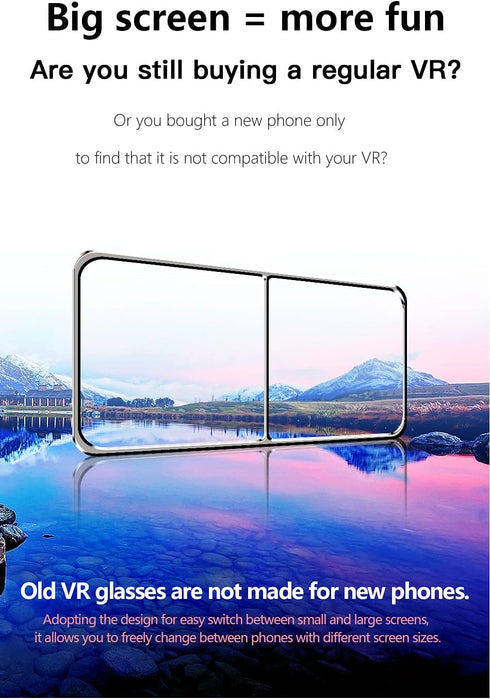 3D VR Glasses Gaming Video - Virtual Reality Glasses for 7 Inches Mobile Phone