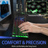 CHONCHOW 2.4G Wireless Keyboard and Mouse Combo - Rechargeable USB Rainbow LED Backlit Wireless Gaming