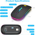 CC Store LED Wireless Bluetooth Mouse, Rechargeable Ultra Silent Slim, 2.4GHz Instant Connection, USB-C Adapter (Black)