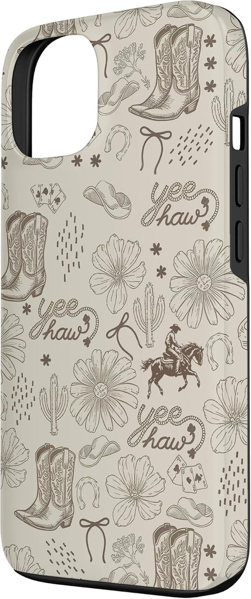 Vintage Classic Cowboy Vibes Pattern Aesthetic 13 Vintage Cowboy Hat Boot Cactus Yeehaw Rodeo Flower Western Case