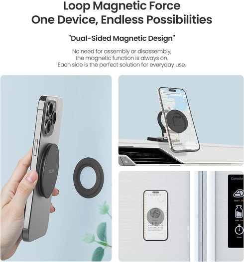 Nillkin 16/15 Magnetic Phone Grip Stand Compatible with MagSafe, Magsafe Gripper Strap Round Finger Holder for iPhone
