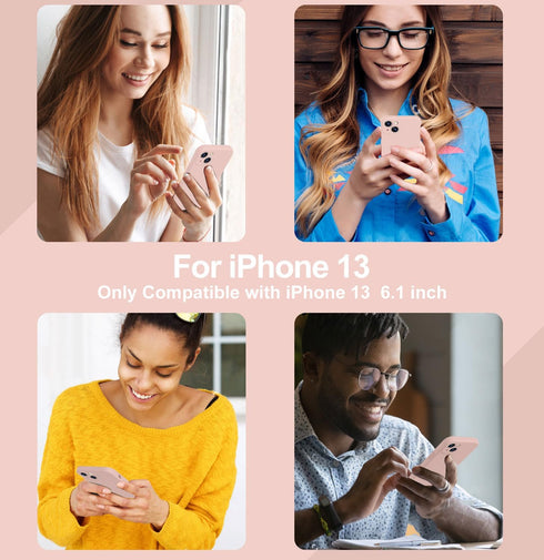 Ktele iPhone 13 Case, 6.1 inch Premium Liquid Silicone, Soft Microfiber Lining, Anti-Scratch, Pink Sand