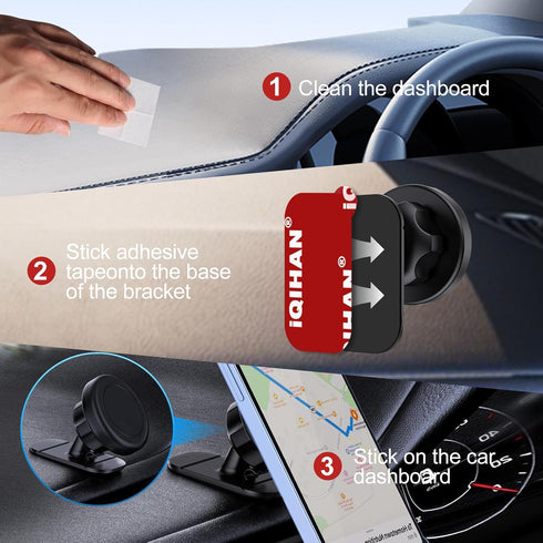 Sticky Adhesive Pads Replacement for Car Dashboard Magnetic Phone Mount Holder Base, 8pcs Rectangle Heat Resistance