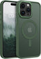 BENTOBEN iPhone 15 Pro Max Case, Dark Green Translucent Matte, Shockproof, MagSafe Compatible, 6.7" Protective Cover.