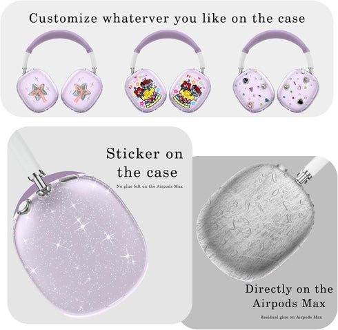 AirPods Max Case Cover, Anti-Scratch Ear Pad/Ear Cups/Headband Cover, Clear Soft TPU & Silicone, Skin Scratch Proof.