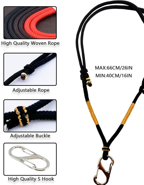 QYRCXX 8-14 Inch Braided Rope - Neck Strap Lanyard, Accessory for NotePin AI Voice Recorder, Adjustable with Secure