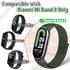 Nylon Sport Band Compatible with Xiaomi Mi Band 8 for Women Men, Soft Adjustable Breathable Braided Solo Loop Watch Strap Replacement Wristband for Xiaomi Mi Band 8, 3pcs