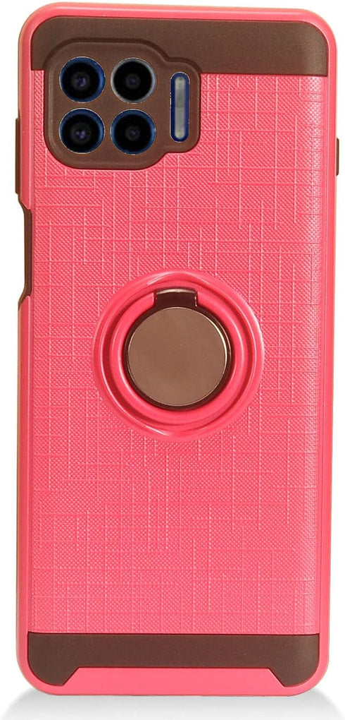 Phone Case with Ring Stand for Motorola One 5G, Moto One 5G UW /XT2075 - RS2 Hot Pink