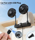 360 2 Dual Hose USB Fan for Car SUV RV Pickup Vehicle Headrest, Car Seat Fan for Baby Kids Rear Facing - Quiet Stepless