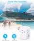 Multi Plug Outlet Extender, Non Surge Protector Electric Outlet Splitter with 3 USB Wall Charger (1 USB C) for